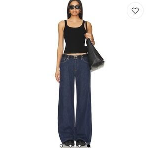 Re/Done NWT Mid Rise Palazzo Wide Leg Light Blue Jean size 30